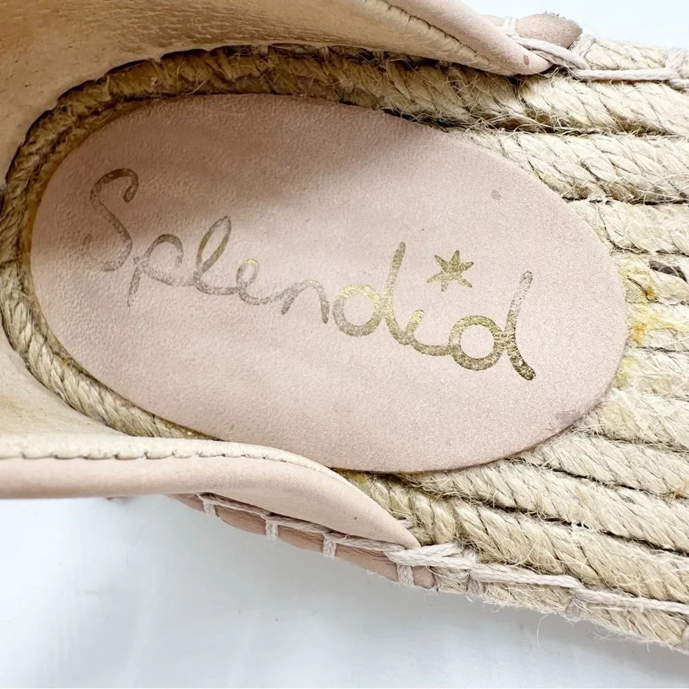 Splendid Women's Edna Ankle Tie Blush Nubuck Suede‎ Espadrille Sandals Size 8M